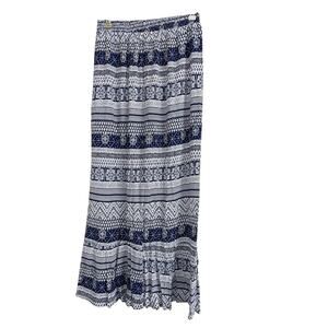 Alya Blue Geo-print Striped Column Skirt size Medium